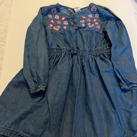 white christmas dresses Teal Aztec Denim Dress, (2T-5T) 5T main image 1